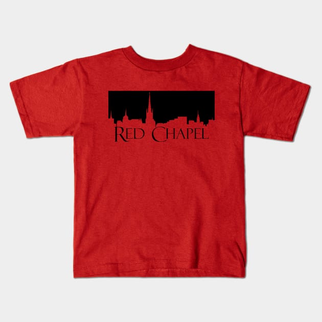 Red Chapel (Black silhouette) Kids T-Shirt by Dave